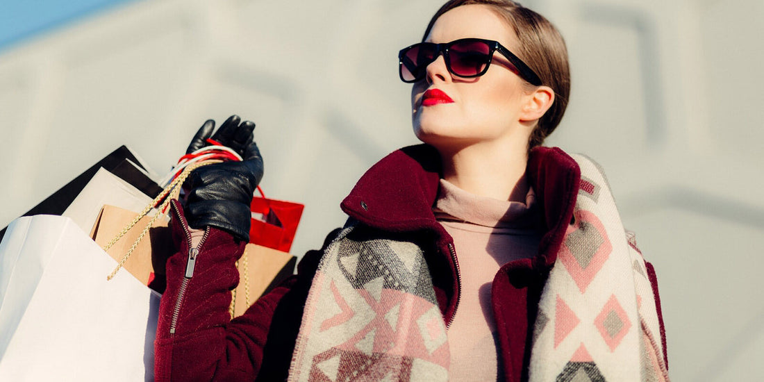 Red collared Astrakhan Coat for this winter